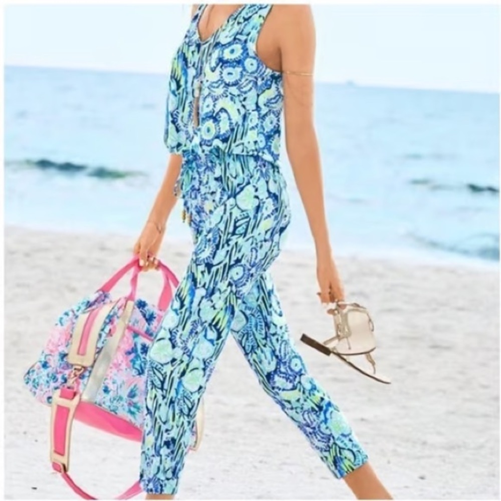 LILLY PULITZER Paulina Jumpsuit Royal Purple Koalafications Size XS Size US 4